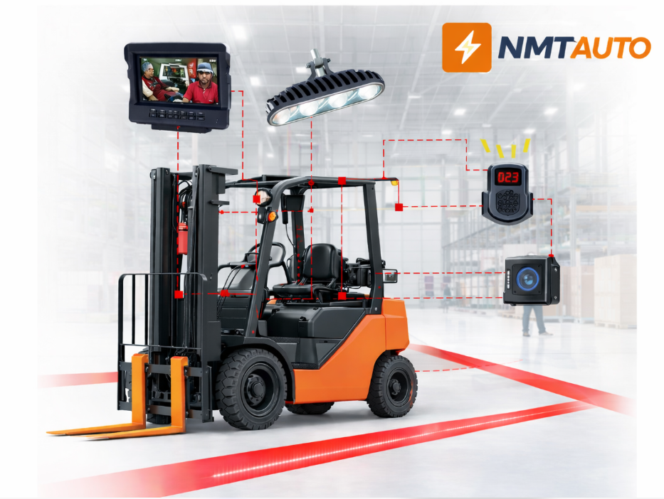 Camera AI & Đèn Chiếu Vạch An Toàn Xe Nâng – Giảm Tai Nạn Hiệu Quả